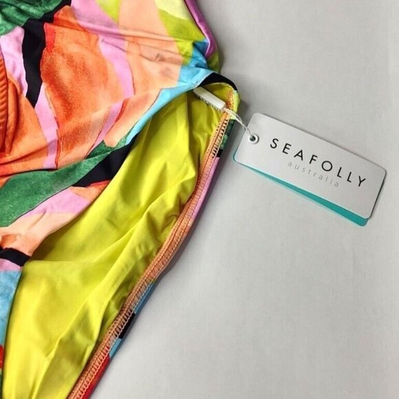 Anthropologie Seafolly One Piece Swimsuit 8  Lace Up Bandeau Tropfest - Picture 9 of 10